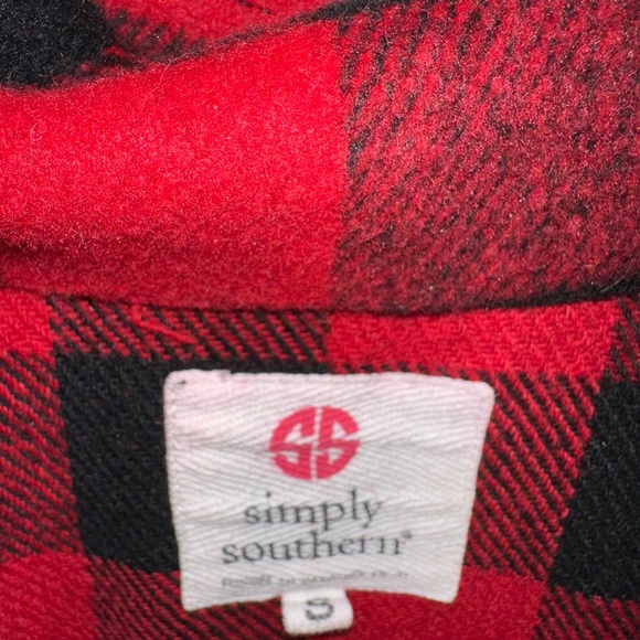Simply Southern Buffalo Plaid Heavy Shirt Shacket Size Small - Picture 2 of 3